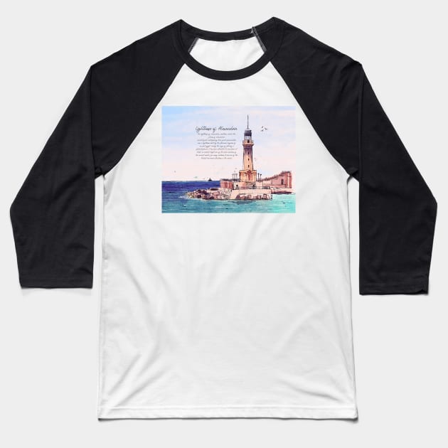 Lighthouse of Alexandria Baseball T-Shirt by hdesign66